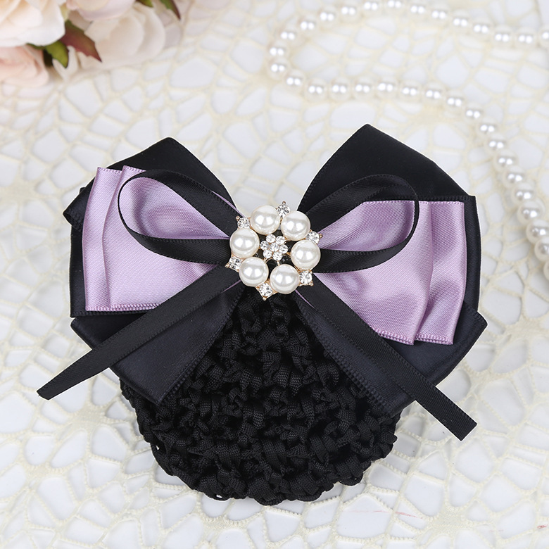 Wholesale Professional Hair Accessories Korean Style Hair Net Pearl Hair Ornaments Bank Stewardess Nurse Hair Accessories Hotel Work Hair Ornaments