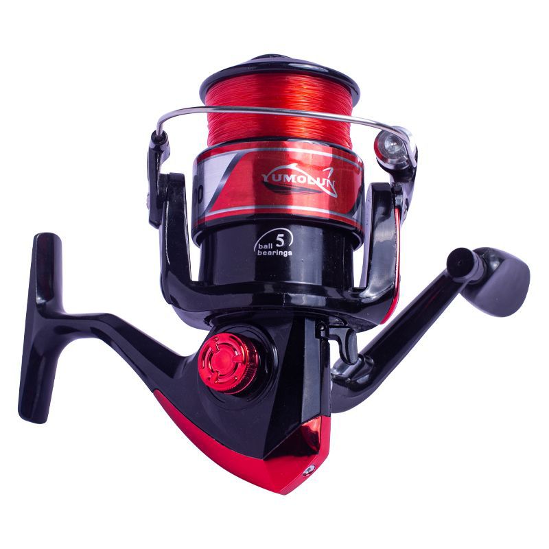 Rueda de pesca con línea de pesca rueda de pesca rueda giratoria rueda de pesca de engranaje de metal rueda de pesca de mar rueda de pesca de mar comercio mayorista