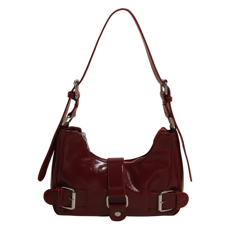 Bolso retro estilo de Hong Kong 2025 verano nuevo bolso femenino de alta calidad textura bolso de hombro moda estilo motocicleta bolso de mensajero