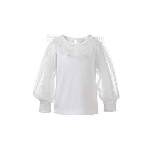 Baby Girl Base Layers Top Autumn Winter Small Medium Children Fashion Versatile Baby Girl Autumn Clothing Bubblesleeve T-shirt Dropshipping