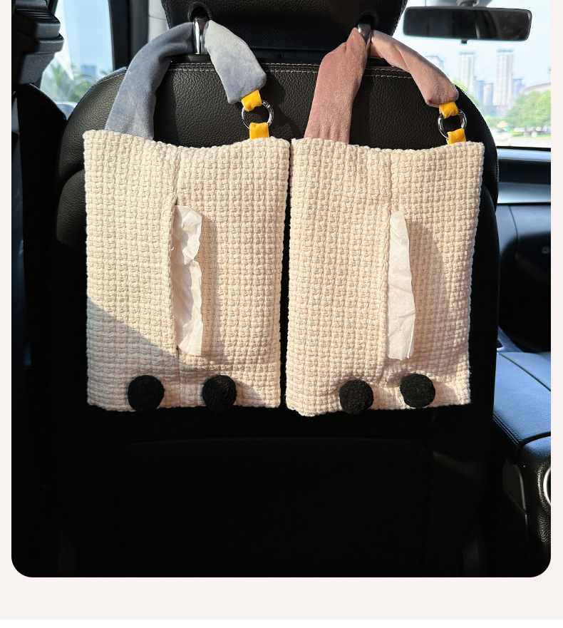 Car Tissue Box Hanging Car Interior Decoration Supplies Car Paper Drawer Car Tissue Hanging Bag Popular Female Driver