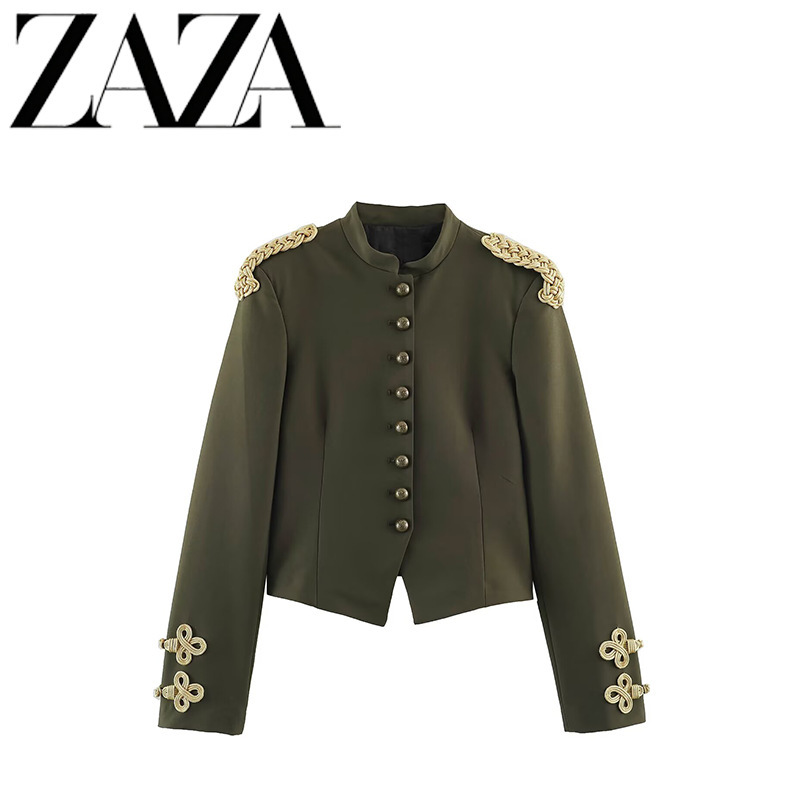 ZAZA self-designed European and American style wholesale women's clothing, fashionable and versatile, elegant knotted button blazer 1255707 ZAZA self-designed European and American style wholesale women's clothing, fashionable and versatile, elegant knotted button blazer 1255707