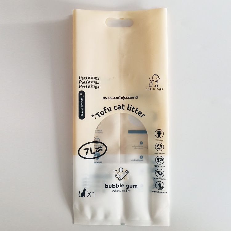 Manufacturer's spot tofu cat litter bag plastic cat litter packaging bag 6 liter vacuum brick bag cat small packaging food grade 4