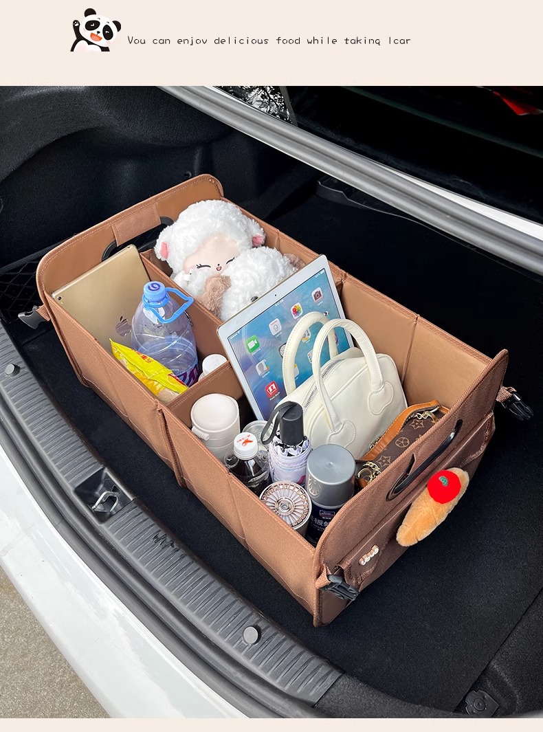 Car Trunk Storage Box Women's Car Storage Box Cute Foldableing Travel Large Capacity Storage Basket Multi-Function