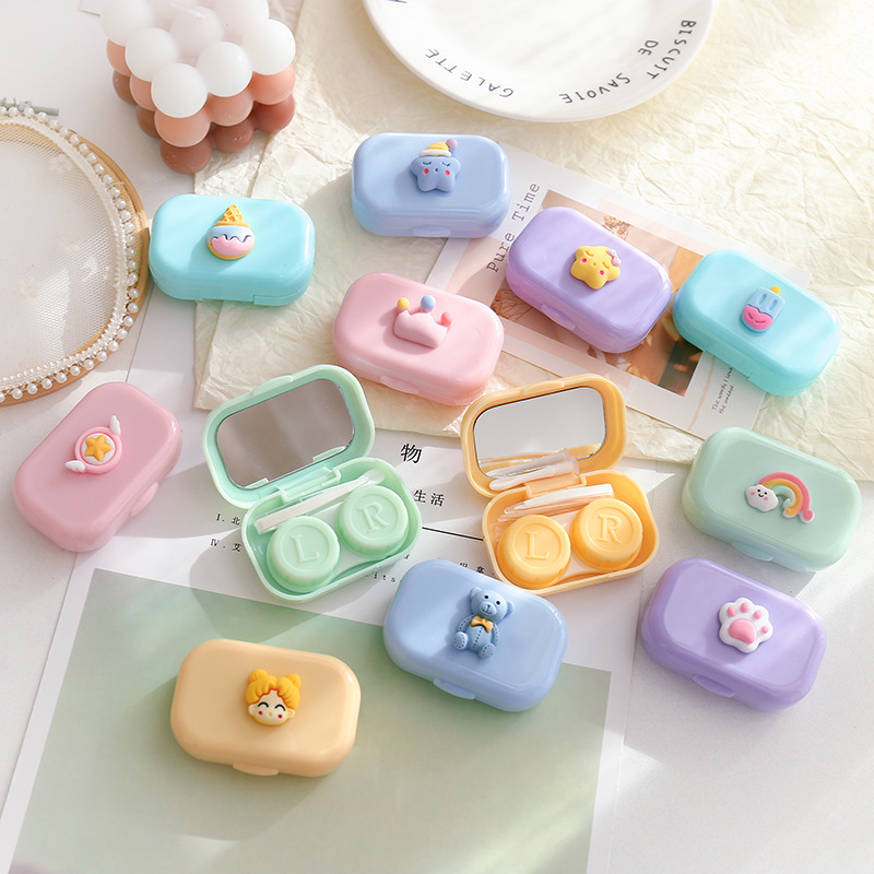 Cartoon Cute Portable Contact Lens Case Ins Mini Myopia Care Box Candy Color Stereo Doll Contact Lens Case Cartoon Cute Portable Contact Lens Case Ins Mini Myopia Care Box Candy Color Stereo Doll Contact Lens Case