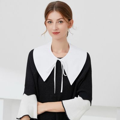 Palace style small shawl fake collar for women girls detachable dickey collar blouse decor big pointed collar for lady