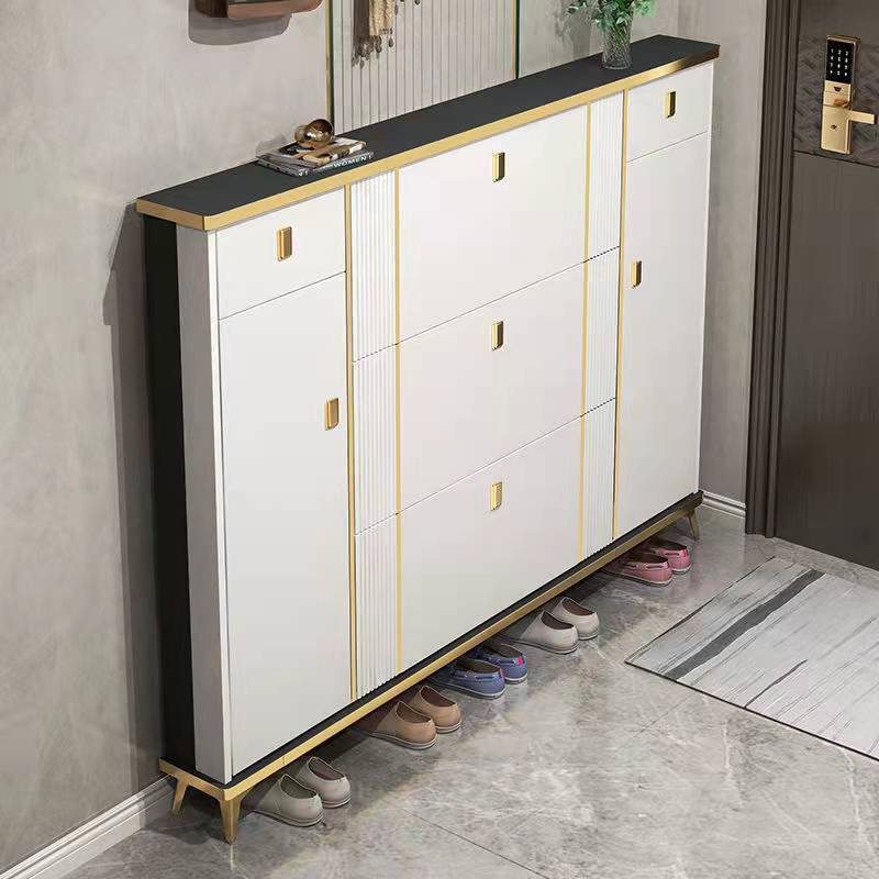 Light Luxury Flip-Top Shoe Cabinet for Home Entrance, Outdoor Foyer Cabinet, Large Capacity Storage, Simple Modern Wall-Mounted Shoe Rack