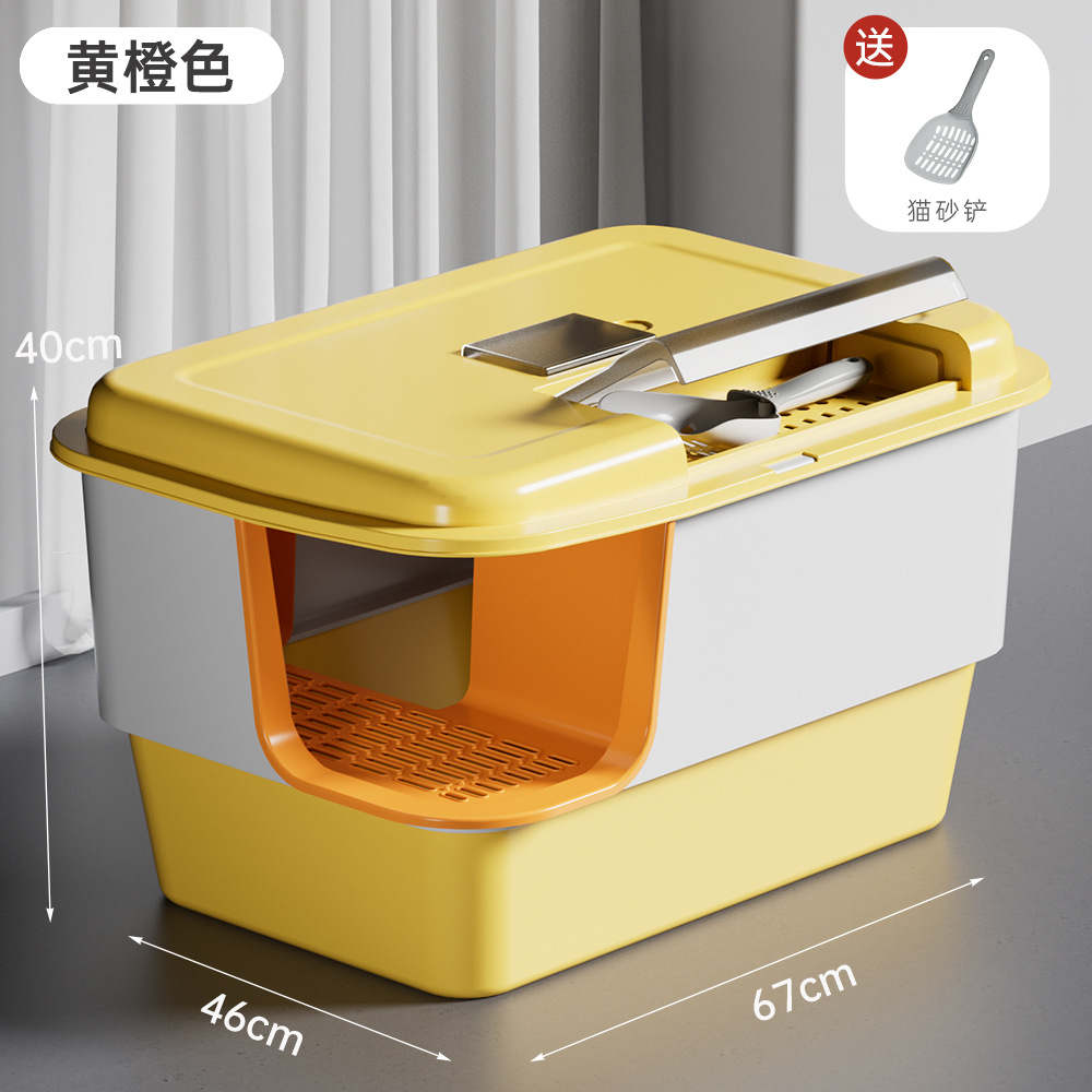 Caja de Arena para Gatos Extra Grande de Acero Inoxidable, Tipo Pasillo, Anti-Salpicaduras, Suministros para Mascotas, Venta al por Mayor