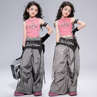 女童爵士舞表演服装少儿jazz街舞儿童潮酷时髦韩版演出服套装六一