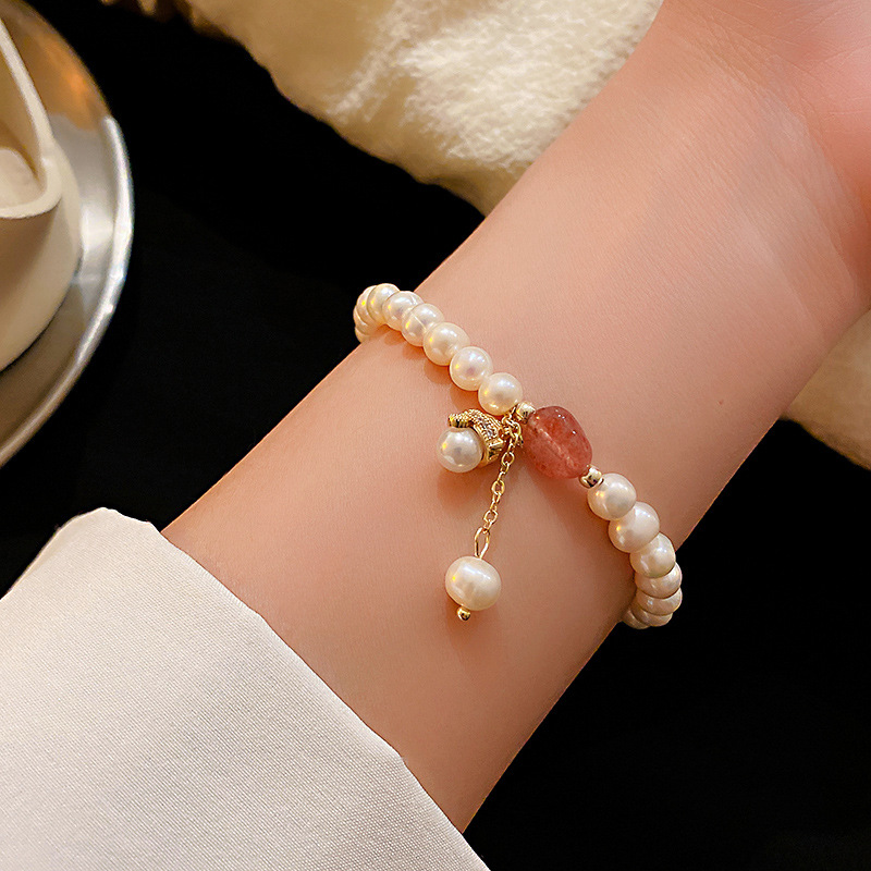 Korean Chinese style fashion freshwater pearl jade bracelet hand jewelry female wholesalepicture6