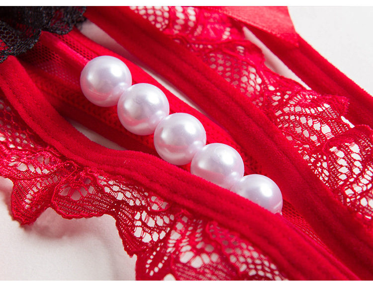 Sous-vêtements sexy creux pour femmes, perles de massage, entrejambe, tentation, string en dentelle, transparent, passion, stretch, T-pantalon_voghion.com