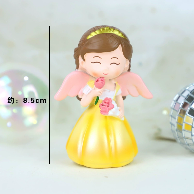 Cake topper resin (Sara) with golden ball cloud and princess fairy figures, hand‑made, 0.098 kg