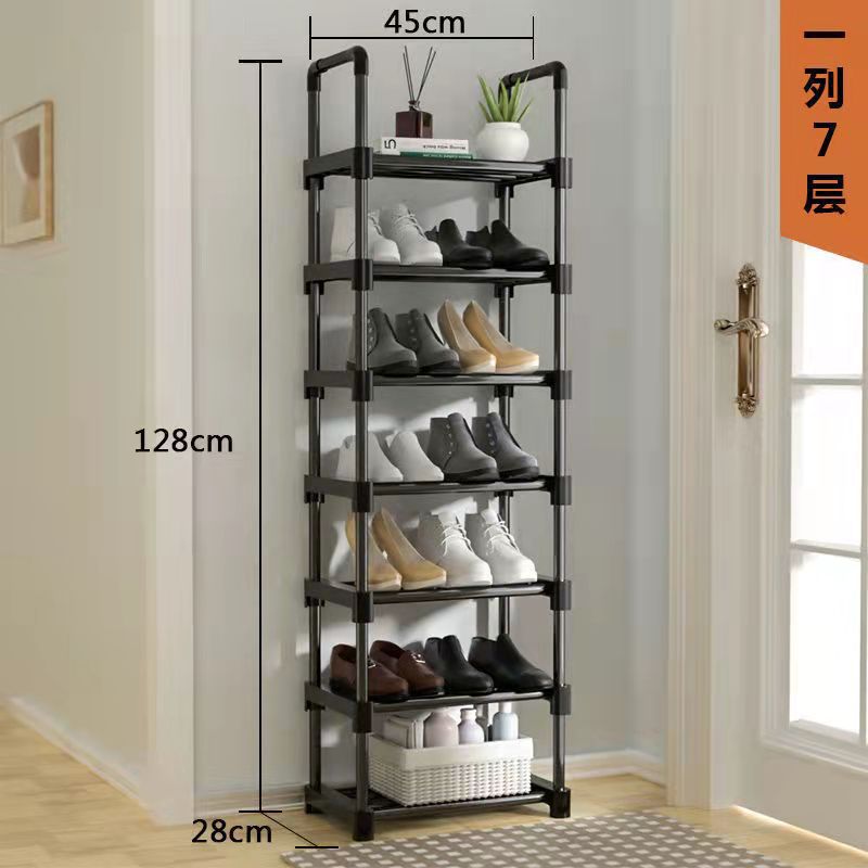 Estante de zapatos simple para almacenar estante de almacenamiento de artículos de dormitorio pequeño en la puerta de combinación de tipo grueso
