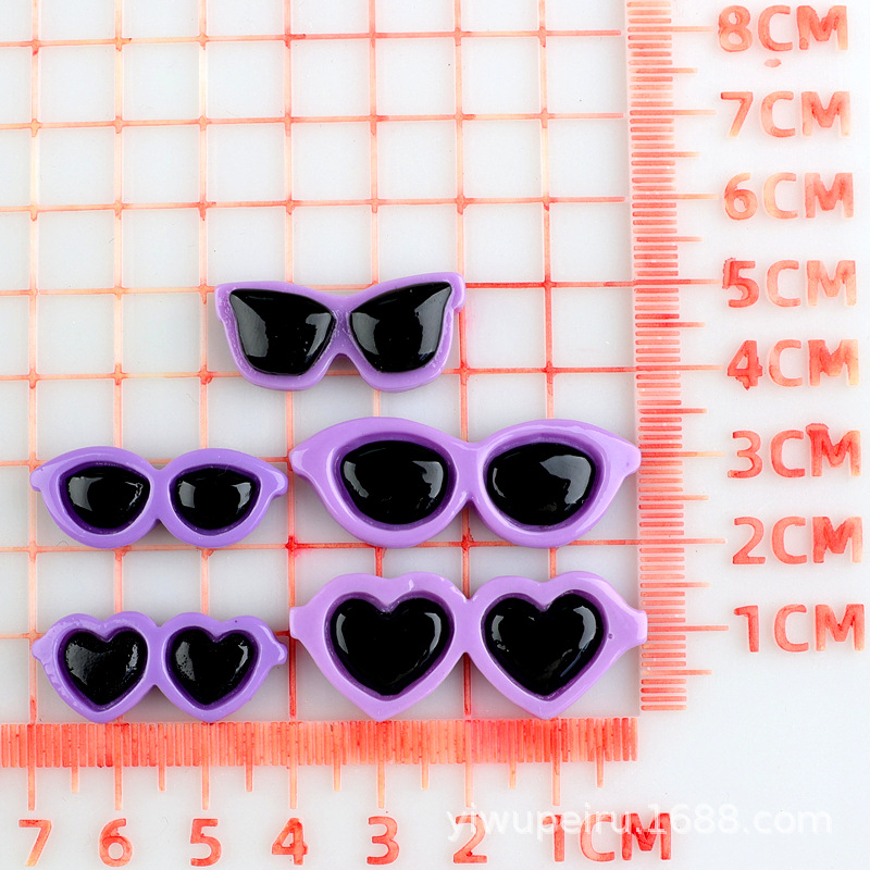 愛メガネDIY円形メガネ樹脂部品クリームゴム携帯ケースdiy頭飾り部品穴靴材料