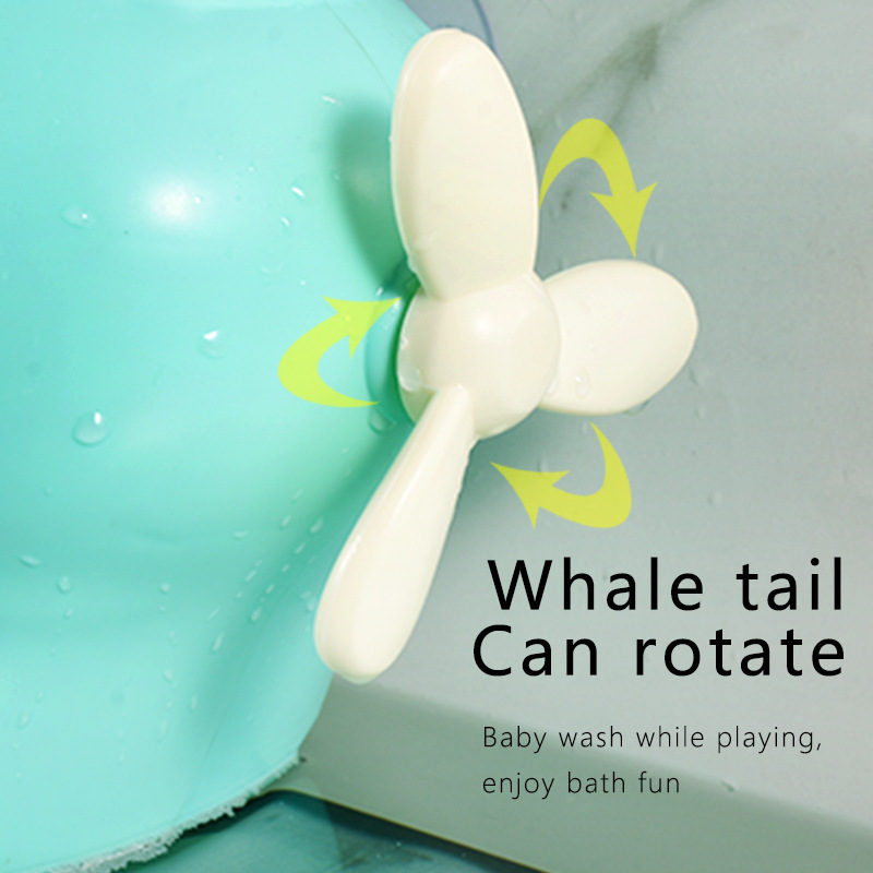 跨境儿童浴室洗澡玩具 婴儿戏水按压喷水旋转 淋浴玩具套装带勺子