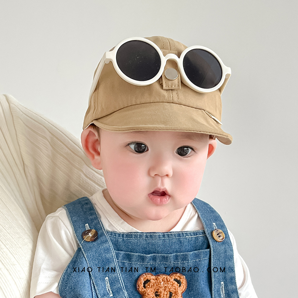 Sombrero de bebé, niño y niña, moda, nicho, gafas de todo fósforo, gorra de una pieza, sombrilla de verano para bebé, gorra de béisbol