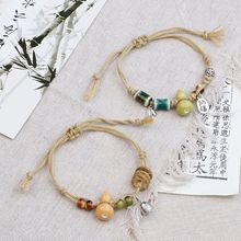 淘宝热销新款民族风景德镇陶瓷手链新中式国风编织瓷珠手绳高级感