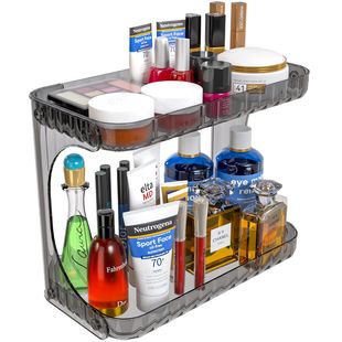 Cross-border Transparent Double-layer Removable Cosmetic Storage Rack Bathroom Storage Rack Kitchen Seasoning Storage Rack Storage Box