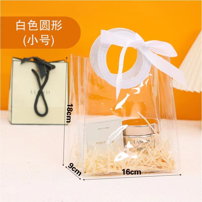 Navidad mano bolsa de regalo de la boda regreso dama de honor bebé luna llena caja de dulces de pvc transparente regalo de la mano