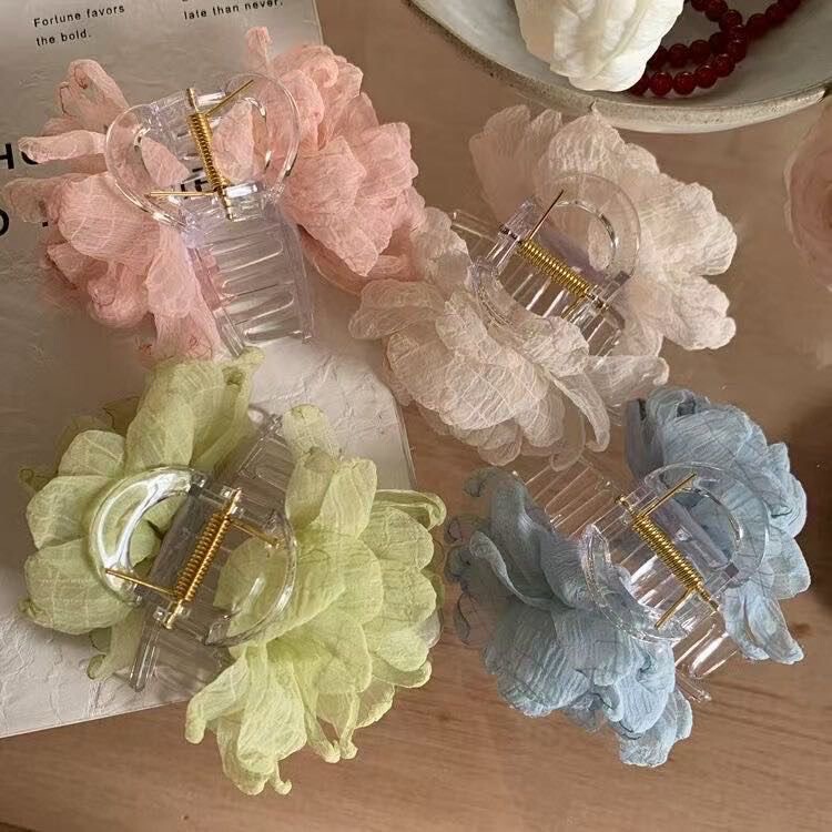 Spring Cool Solid Color Flower Hair Clip High Color Value Simulation Sweet Flower Bangs Side Super Fairy Headdress Hair Accessories for Women