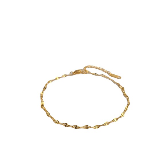 Anklet for women  new trendy 18k gold internet celebrity anklet titanium steel rose gold fairy ins simple non-fading thin