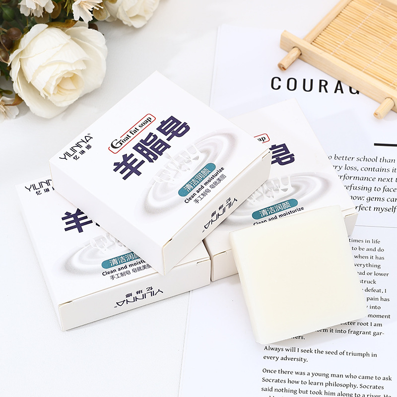[Yilingna] jabon de cabra, jabon de aceite esencial de leche de cabra, jabon cuadrado, jabon hecho a mano, limpio y humectante 70G fabricantes image 5