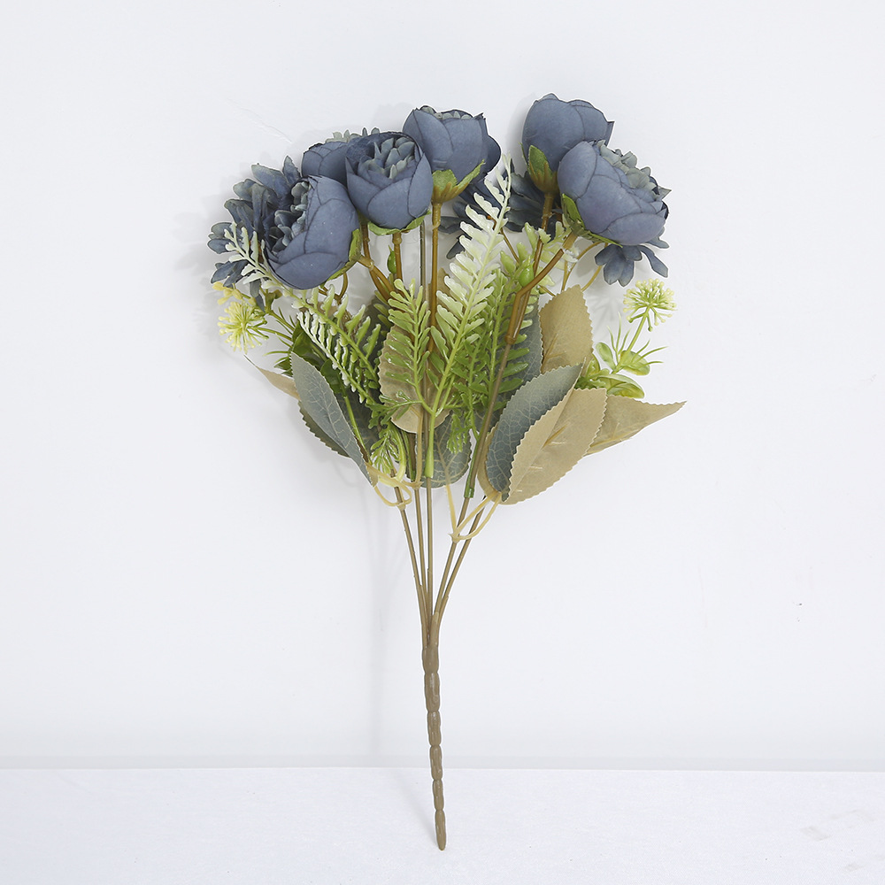 Simulación de flores falsas de estilo europeo, flores de alto nivel de decoración del hogar colocan fabricantes de ramo de simulación al por mayor