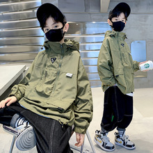 男童外套春秋款2024新款中大儿童春装冲锋衣男孩炸街上衣潮代发