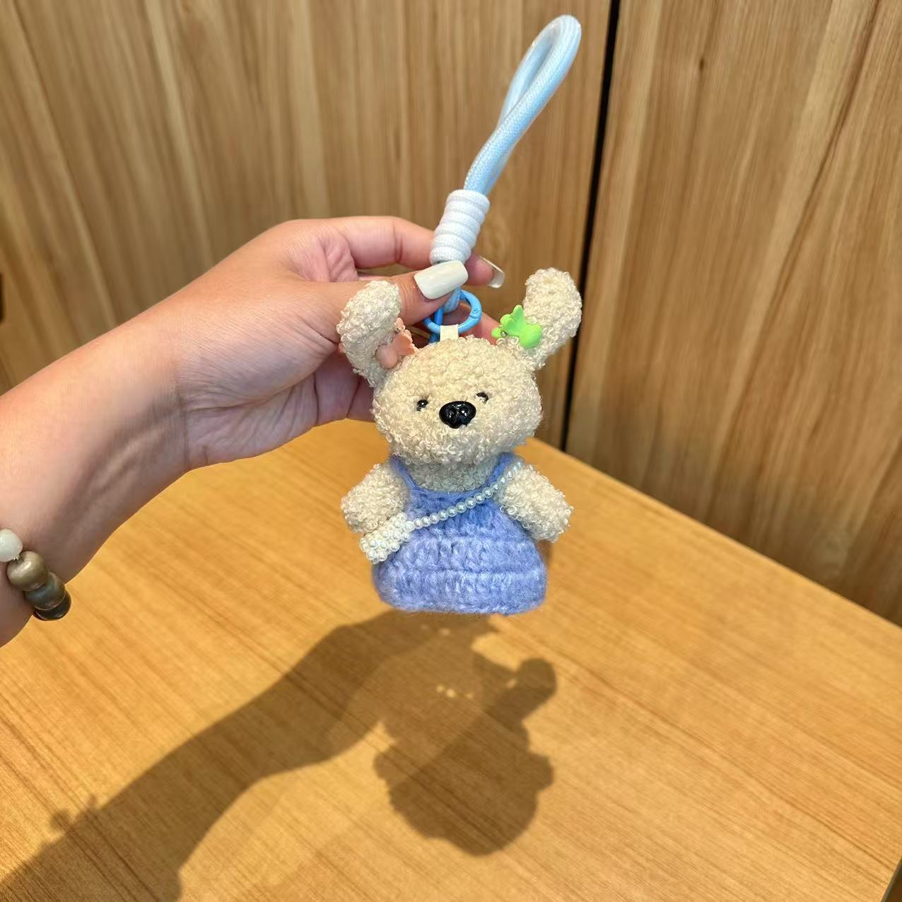 Coreano de color cuerdas de peluche osos colgantes juguetes hechos a mano bolsos muñecas colgantes muñecas colgantes teléfonos móviles viento dulce y fresco