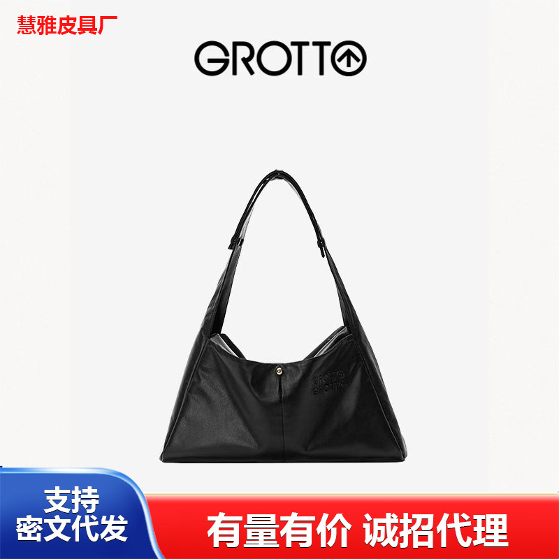 GROTTO个乐25年新款Tofu包和牛小牛皮单肩斜挎手拎包托特软包|undefined