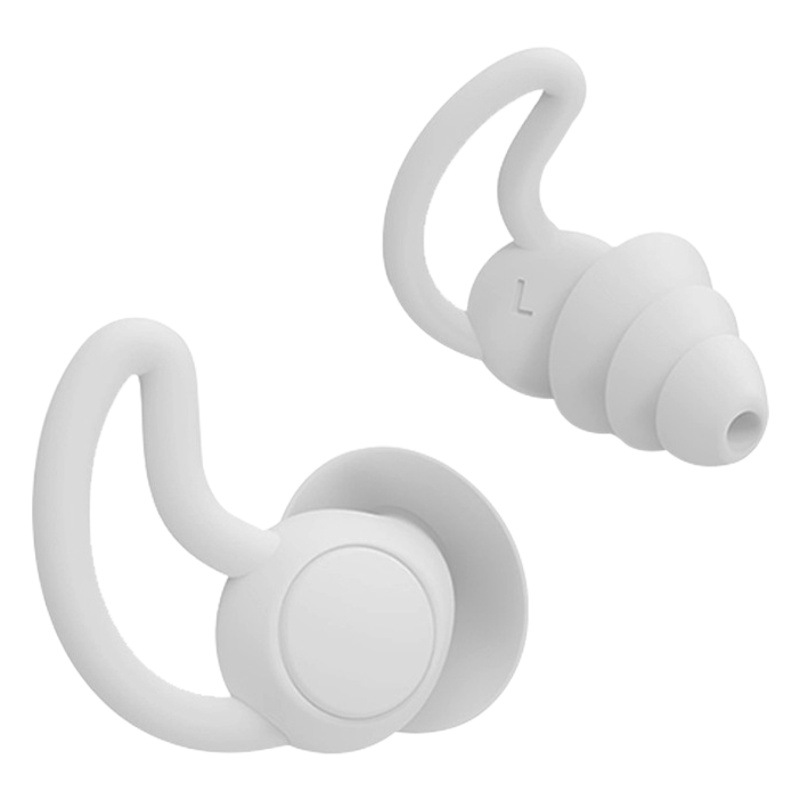 Silicone earplugs noise reduction earplugs shark fin three-layer earplugs soft office lunch break sleep soundproof earplugs wholesale