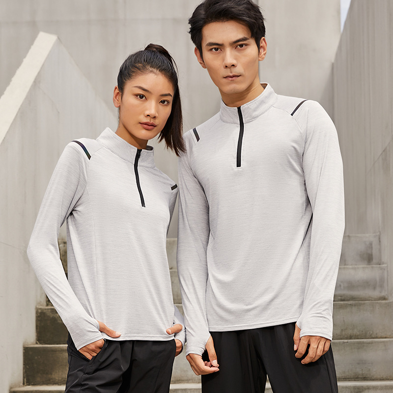 Travel sports quick dry long-sleeve for men and women, jacket for leisure, set for gym, T-shirt, for running, logo printing service 2