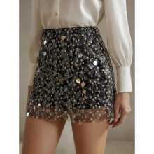 D 51542 Sequin A line hip skirt ��Ƭ A �ְ���ȹ�羳����