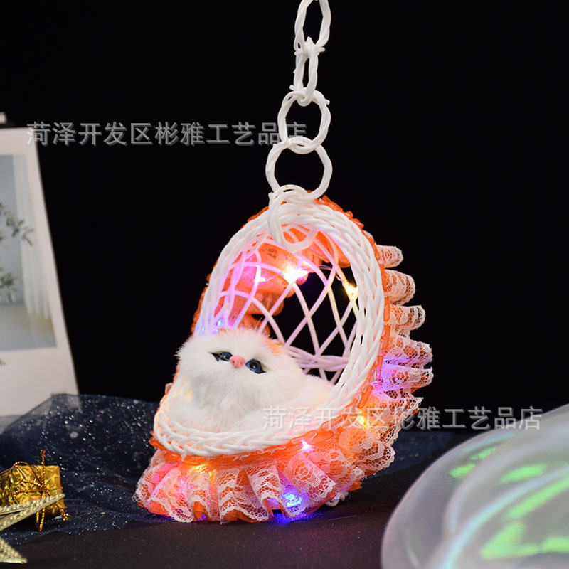 Cestas luminosas con lámparas y llamadas gatitos, simulación de gatos, juguetes luminosos para niños, estandos, puntos de venta.