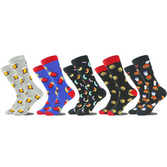 Cross-border new model foreign trade Amazon autumn and winter trendy creative funny couple socks mid-calf cotton socks hamburger fries