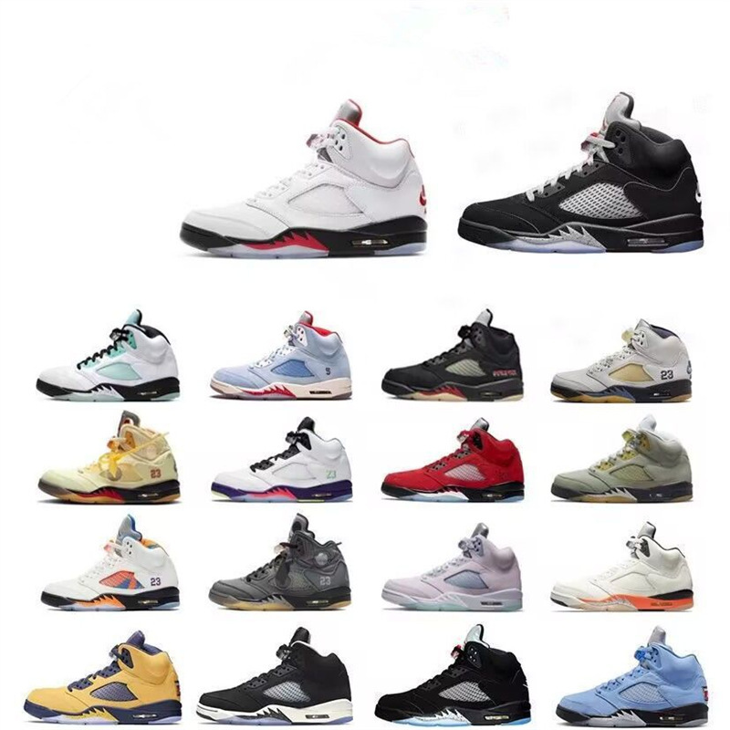 AJ5 high-top new black and silver men's basketball shoes, sports casual shoes, Jordan 5 Paris, Rukawa, black and white, cicada wing black and blue AJ5 high-top new black and silver men's basketball shoes, sports casual shoes, Jordan 5 Paris, Rukawa, black and white, cicada wing black and blue