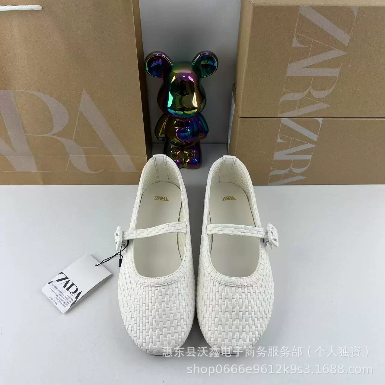 ZAR Летние новые новые женские туфли белые тканые эффекты