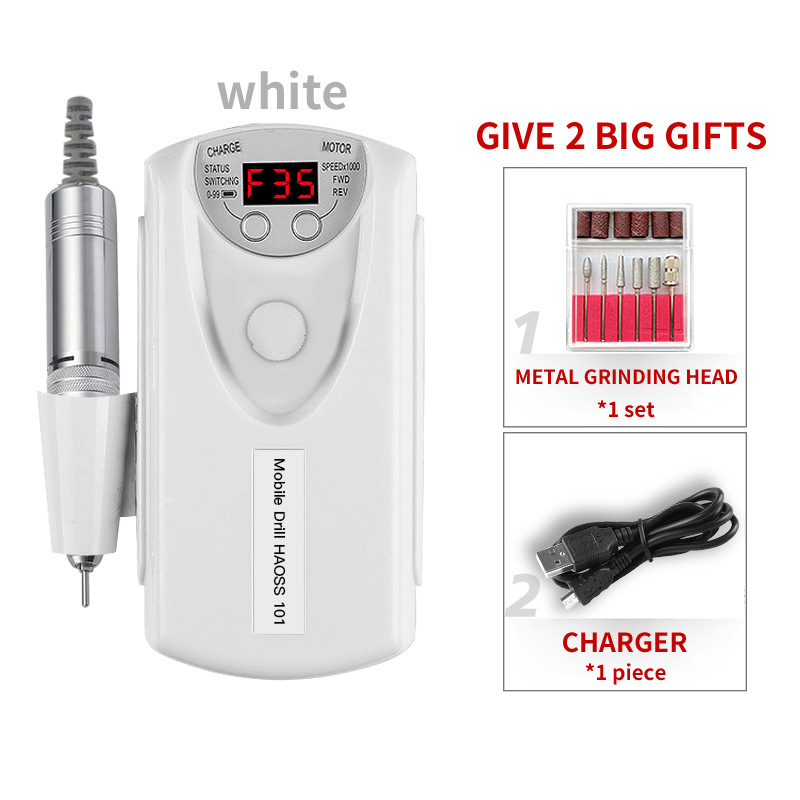 Haining removedor de uñas especial pantalla LCD de almacenamiento de energía portátil exfoliante removedor de uñas máquina de manicura máquina de pulido de uñas