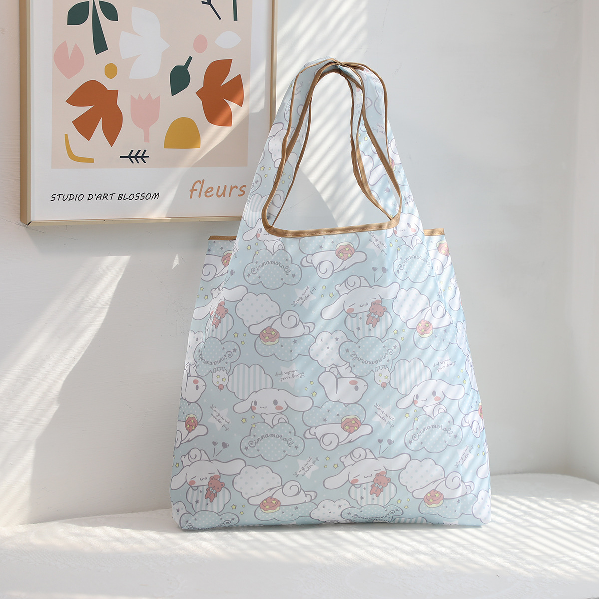 Dibujos animados lindo coolomi gran capacidad bolsa de protección del medio ambiente portátil plegable supermercado bolsa de compras bolsa de tela ligera bolsa de hombro