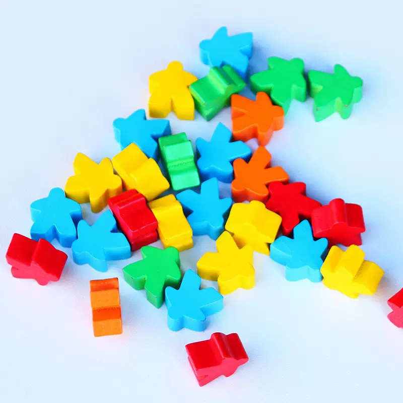 木制桌游配件游戏飞行棋子创意diy创意彩色卡通玩具