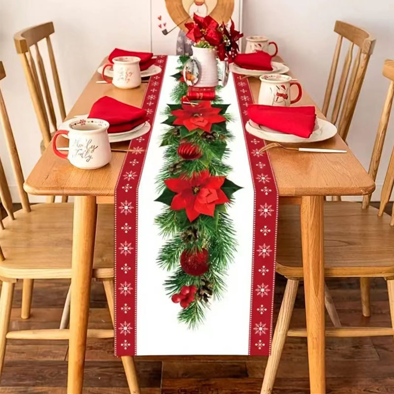 Tapete de Mesa Navideño con Estampado Creativo, para Decoración