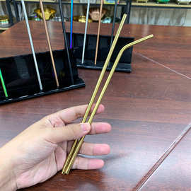 跨境热销304不锈钢吸管大号彩色奶茶直吸管果汁饮料吸管可印LOGO