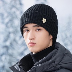 跨境热销冬季保暖帽子加厚防风护耳针织帽户外骑行滑雪防寒毛线帽