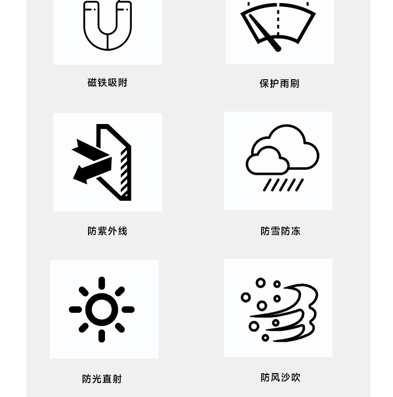 Car snow cover for front windshield, winter windscreen snow protection, winter car window frost and snow protection cover