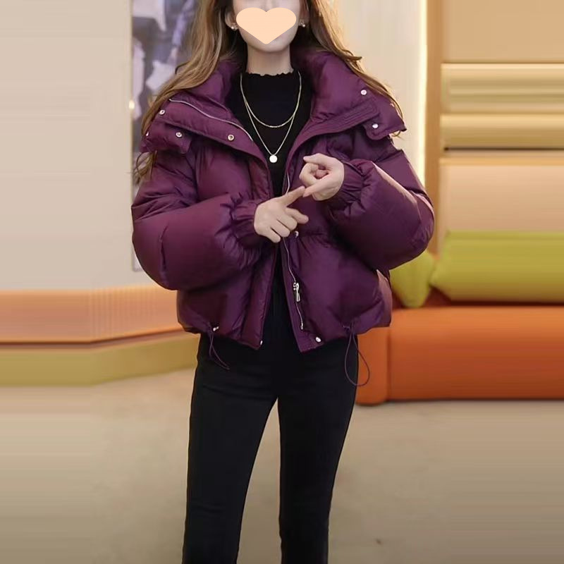 棉衣棉襖麵包時尚冬季2025新款短款寬鬆加厚連帽保暖羽絨棉服外套