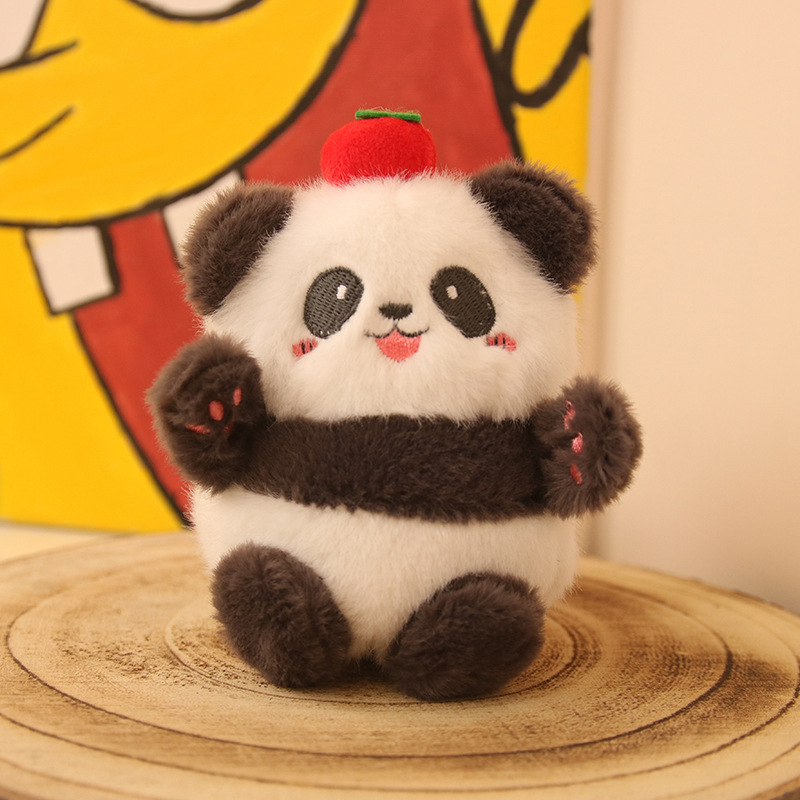 Caqui Ruyi Panda Colgante Bolso de felpa Llavero Colgante Muñeca Panda Muñeca Alrededor Recuerdos Hombres y mujeres