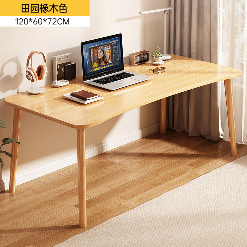 Escritorio rectangular simple para computadora, ideal para viviendas de alquiler, dormitorio, oficina en casa, escritorio de estudio para niñas.