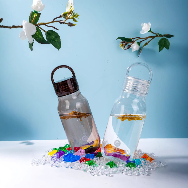 430ml さわやかで実用的、シンプルなスポーツアウトドアポータブルウォーターカップ、ハイエンド三日月カップ、透明なソリッドカラーポータブルカップ|undefined