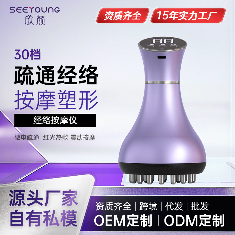 多功能养生家用经络刷肩颈手臂大腿电动刮痧仪加热刮痧器筋疗仪|undefined