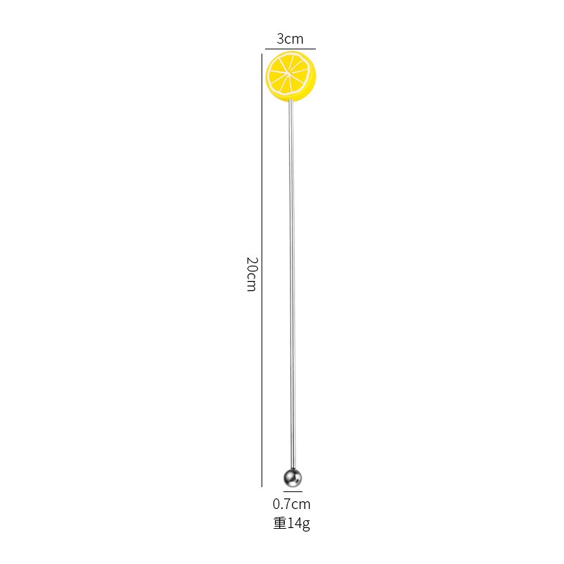 304 소재 19CM 레몬 슬라이스 교반 스틱 [실버]